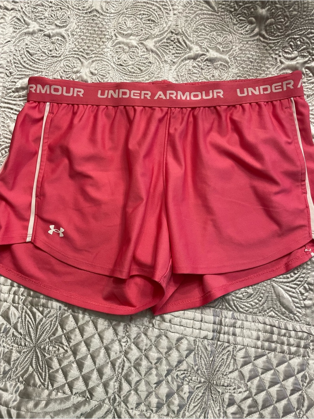 Under Armour Women's Coral-Pink Athletic Running Shorts
